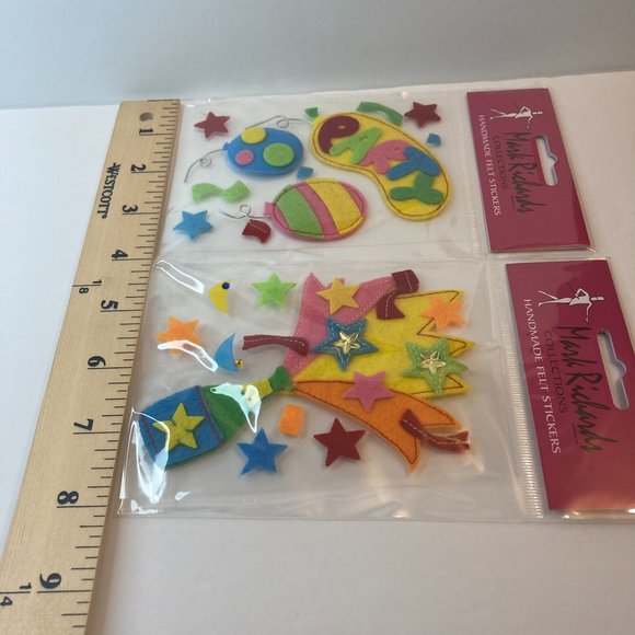 Scrapbook Embellishments Felt Stickers Party Balloon Stars Paper Crafts Cards - Picture 12 of 13